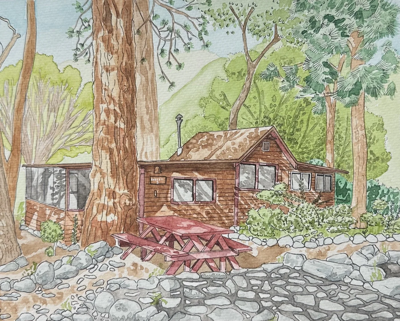 Watercolor venue portrait